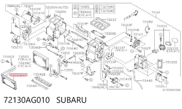 Радіатор пічки 72130AG010 Subaru