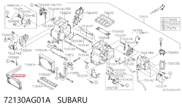 Радіатор пічки 72130AG01A Subaru