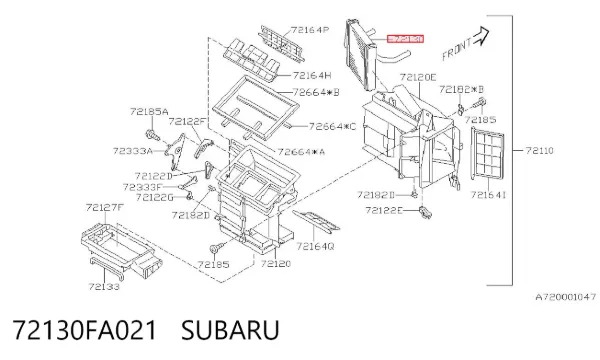 Радіатор пічки 72130FA021 Subaru