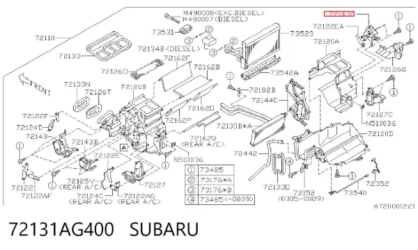  72131AG400 Subaru