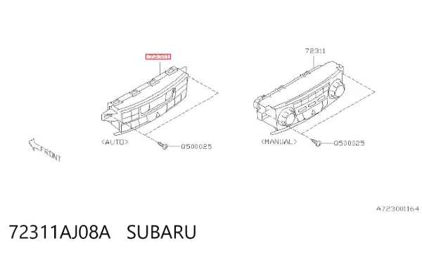Блок управління кондиціонером 72311AJ08A Subaru