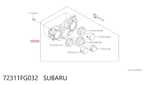 Блок управління кондиціонером 72311FG032 Subaru