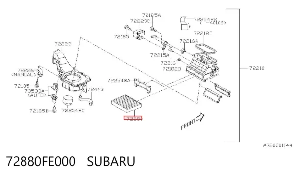 Фільтр салону 72880FE000 Subaru