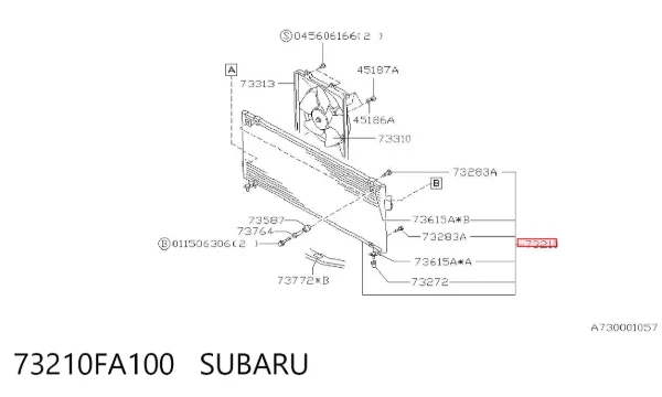 Радіатор кондиціонера 73210FA100 Subaru