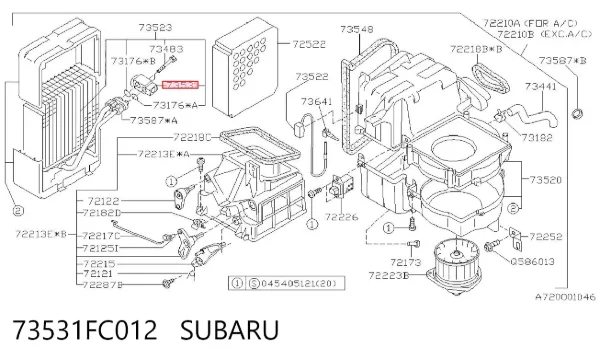 Клапан TRV, кондиціонера 73531FC012 Subaru