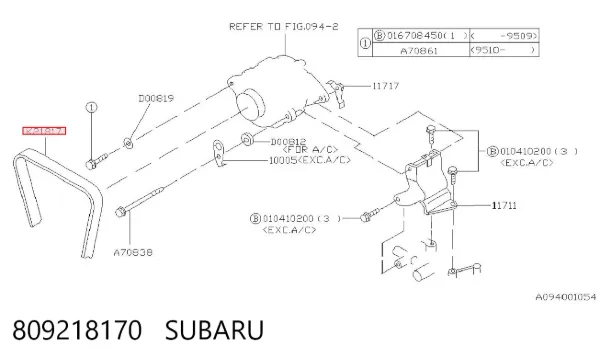 Ремінь генератора 809218170 Subaru