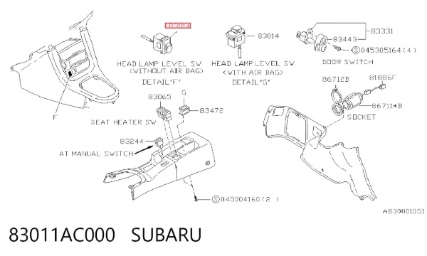  83011AC000 Subaru