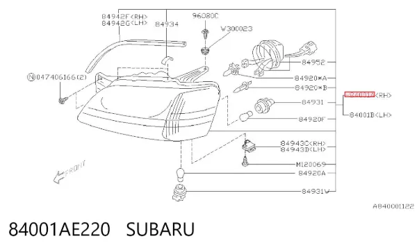 Фара права Subaru Legacy III