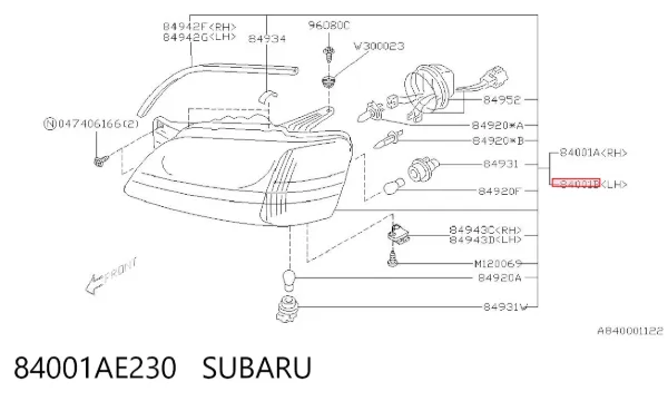 Фара ліва Subaru Legacy III