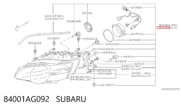 Фара ліва Subaru Legacy IV