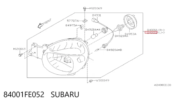 Фара ліва 84001FE052 Subaru