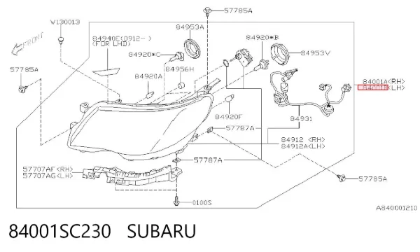 Фара ліва 84001SC230 Subaru