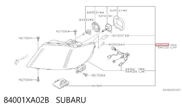 Фара права 84001XA02B Subaru