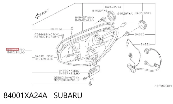 Фара права 84001XA24A Subaru