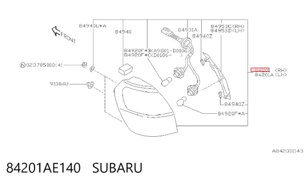 Задня права фара 84201AE140 Subaru