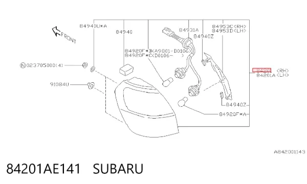 Задня права фара Subaru Outback II