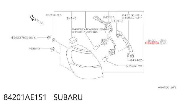 Лівий стоп Subaru Outback II