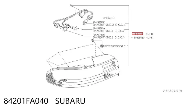Задня права фара 84201FA040 Subaru