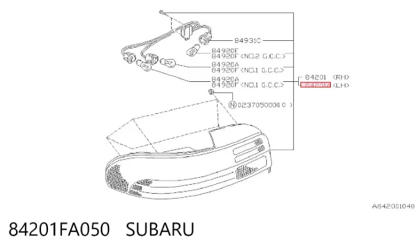 Лівий стоп 84201FA050 Subaru