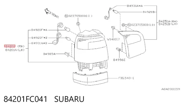 Задня права фара 84201FC041 Subaru