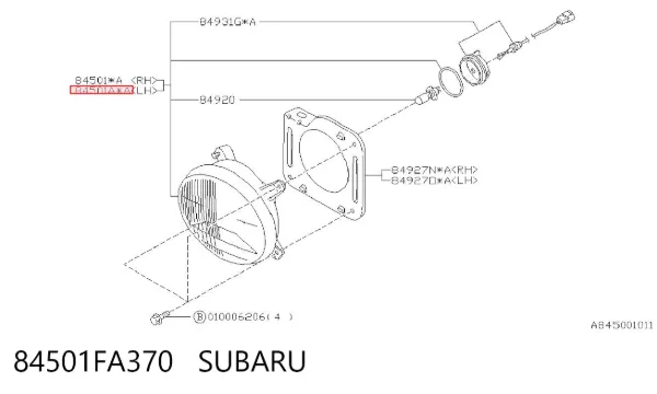 Фара протитуманна, ліва Subaru Impreza I