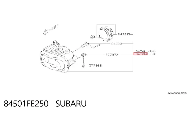 Фара протитуманна, ліва 84501FE250 Subaru