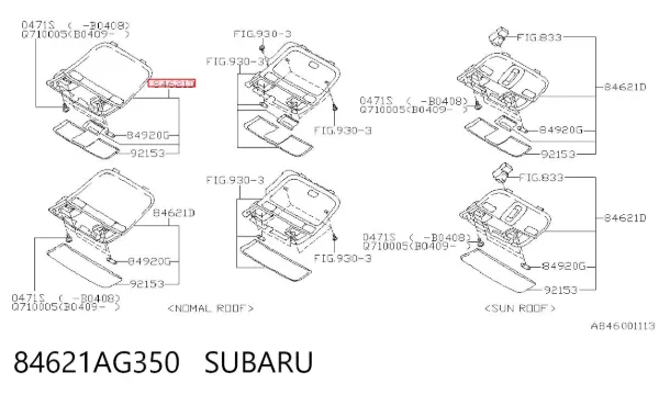 84621AG350 Subaru