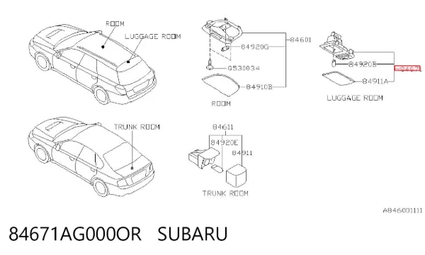  84671AG000OR Subaru