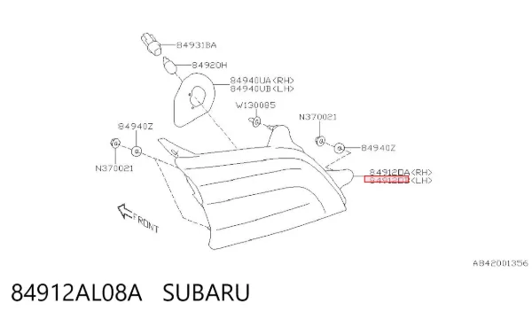  84912AL08A Subaru