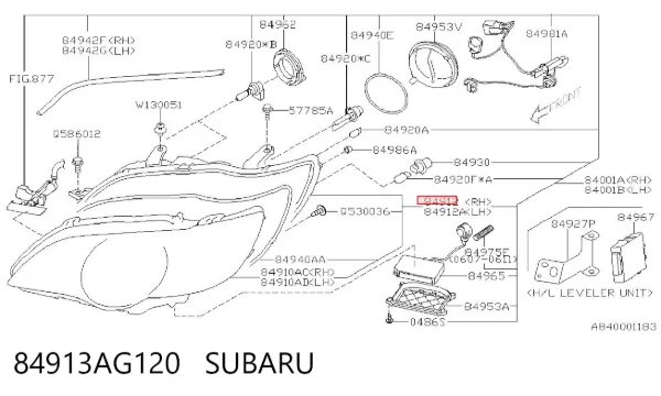 Фара права 84913AG120 Subaru