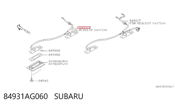  84931AG060 Subaru