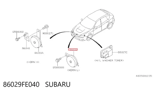 Сигнал звуковий (клаксон) 86029FE040 Subaru
