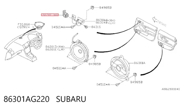  86301AG220 Subaru