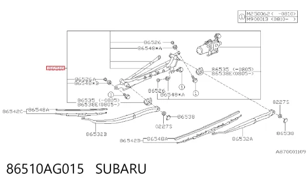 Трапеція двірників 86510AG015 Subaru