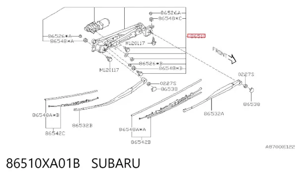 Трапеція двірників 86510XA01B Subaru