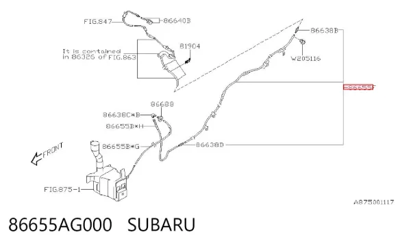  86655AG000 Subaru