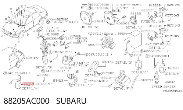  88205AC000 Subaru