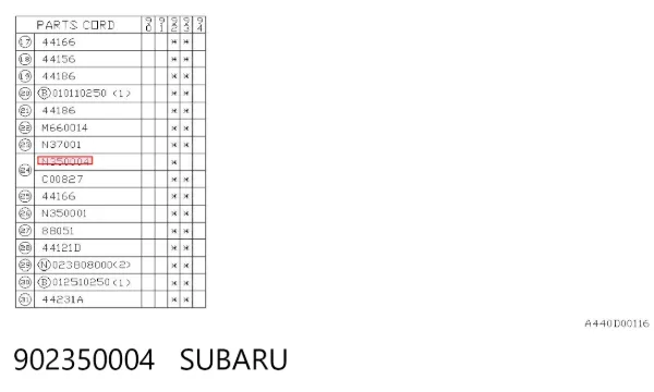 Гайка випускного колектора 902350004 Subaru