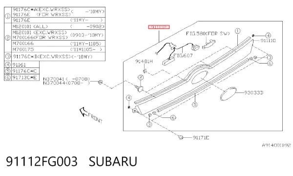  91112FG003 Subaru