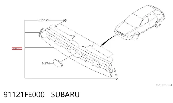 Решітка радіатора 91121FE000 Subaru