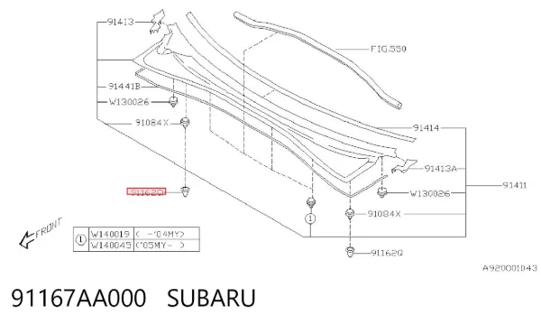  91167AA000 Subaru