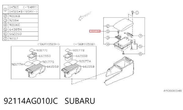  92114AG010JC Subaru