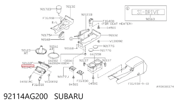  92114AG200 Subaru