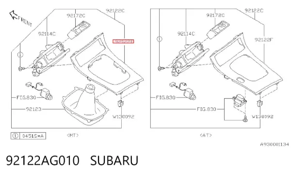  92122AG010 Subaru