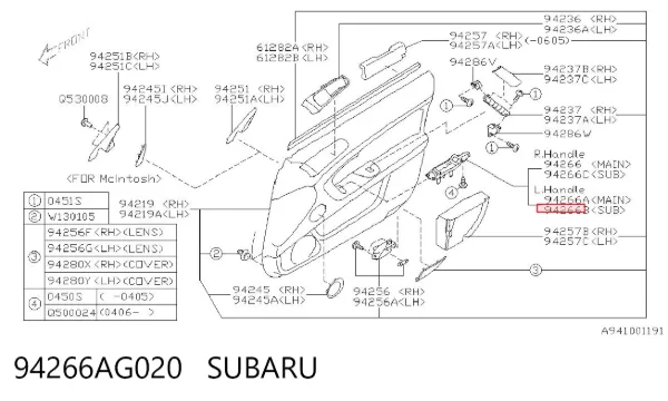  94266AG020 Subaru