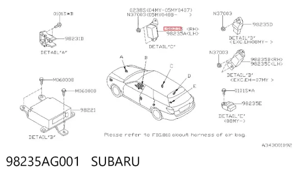 98235AG001 Subaru