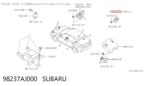  98237AJ000 Subaru