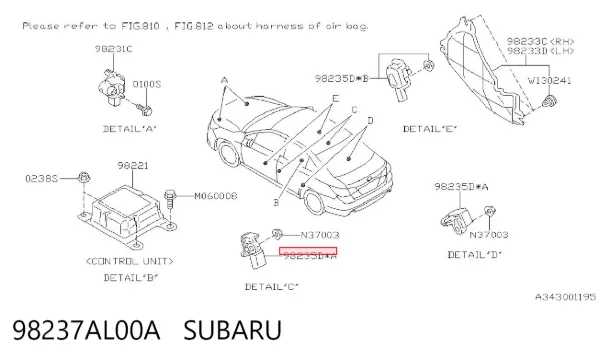 Датчик удару 98237AL00A Subaru