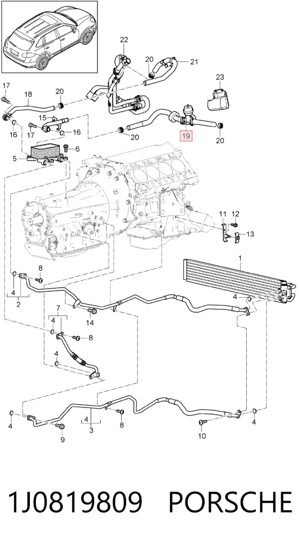 Регулюючий клапан охолоджувальної рідини 1J0819809 Porsche