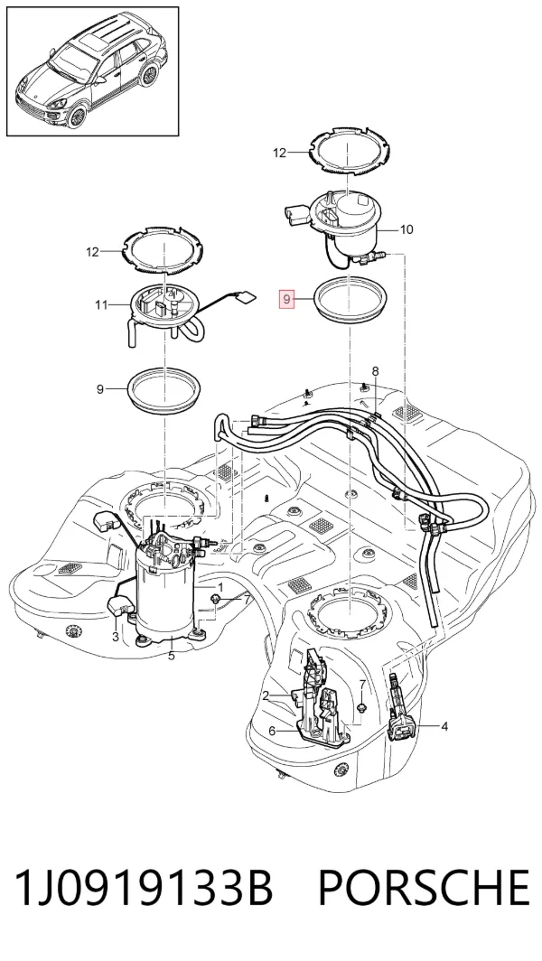 Прокладка датчика рівня (топл.бак) 1J0919133B Porsche